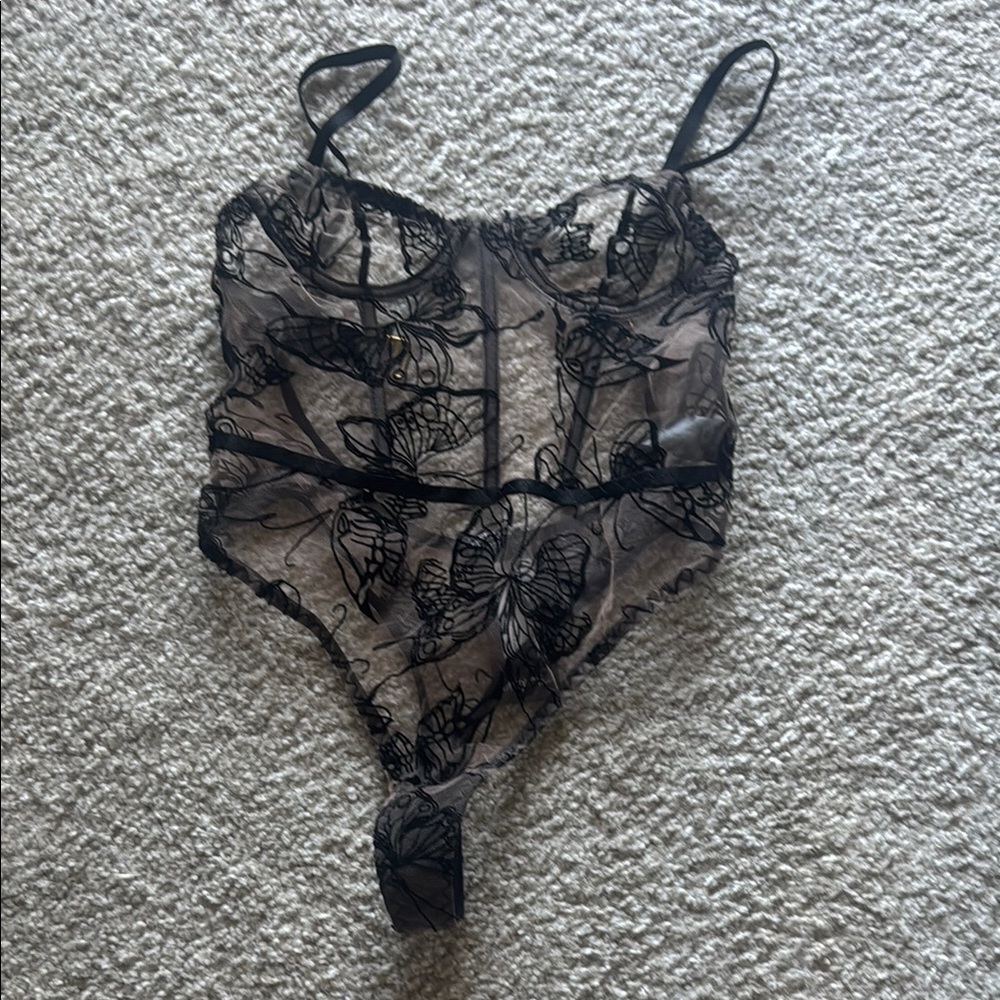 Nasty gal Black Lace Bodysuit